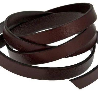 10mm Chocolate Brown Flat Leather