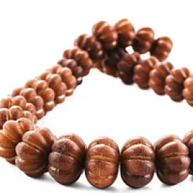 13mm Italian Coffee-Brown Mellon Lucite Beads, 12 inch Strand.