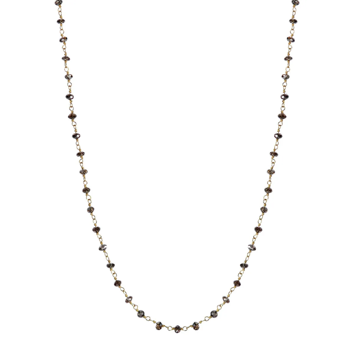 18K Gold Fine Brown Diamond Chain