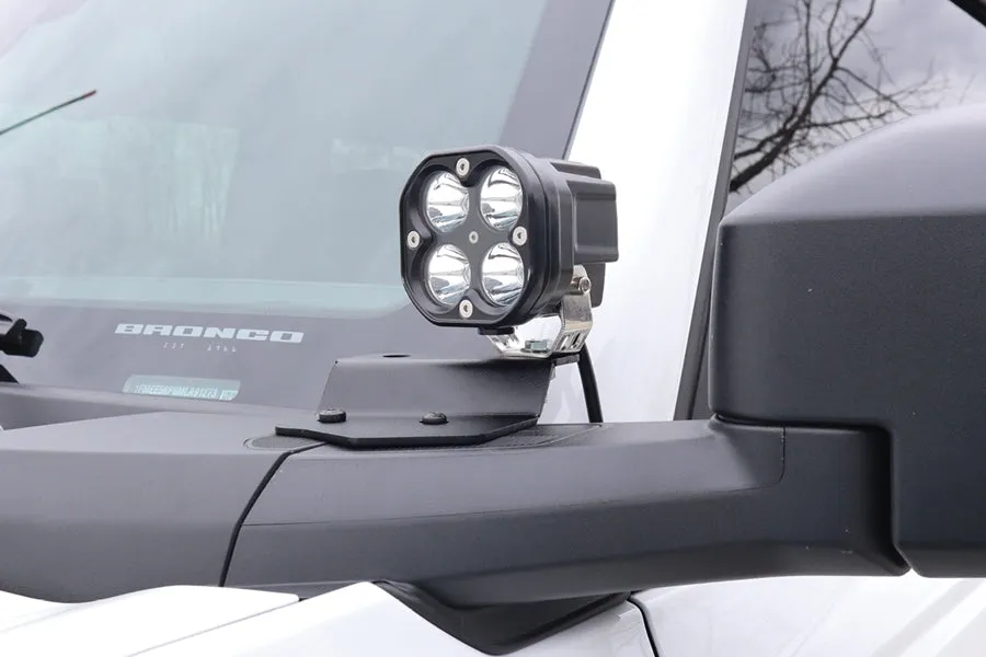 2021  Ford Bronco LOD Offroad Black Ops Single A-Pillar Base Light Mount, Black