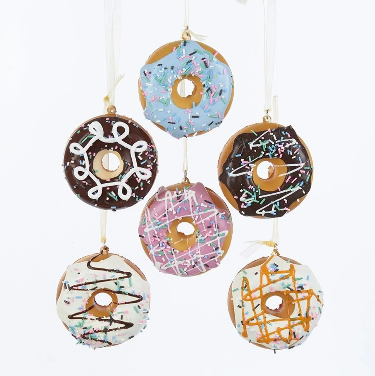 2.75" Frosted Donut Ornaments