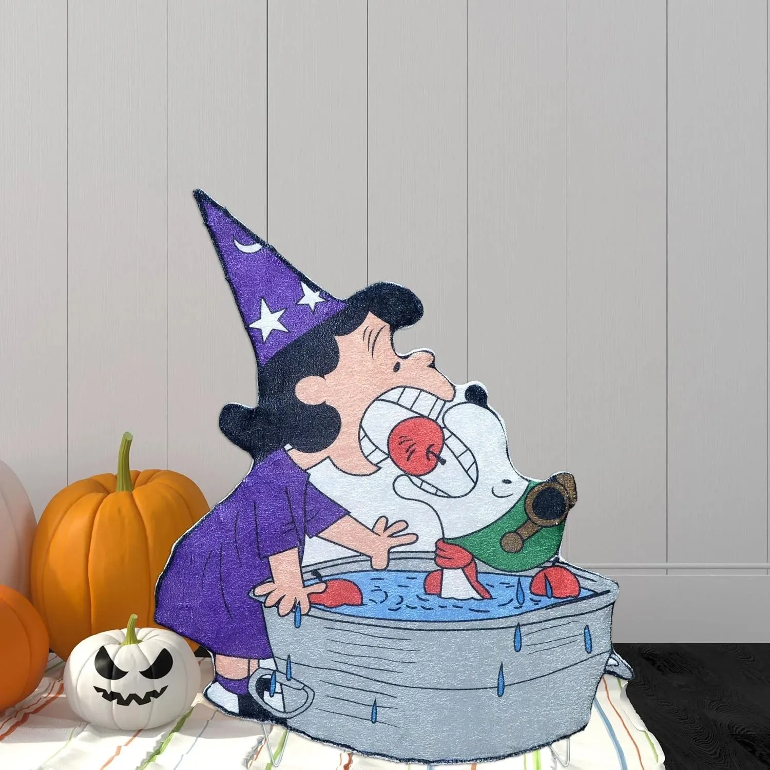 3' Peanuts® Lucy & Snoopy Bobbing for Apples LED Halloween Decoration