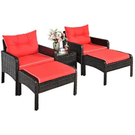 5-Piece Rattan Wicker Patio Set