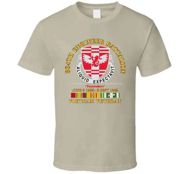 864th Engineer Bn - June 9 1965 - 6 Sept 1965 - Vietnam Vet W Vn Svc T Shirt