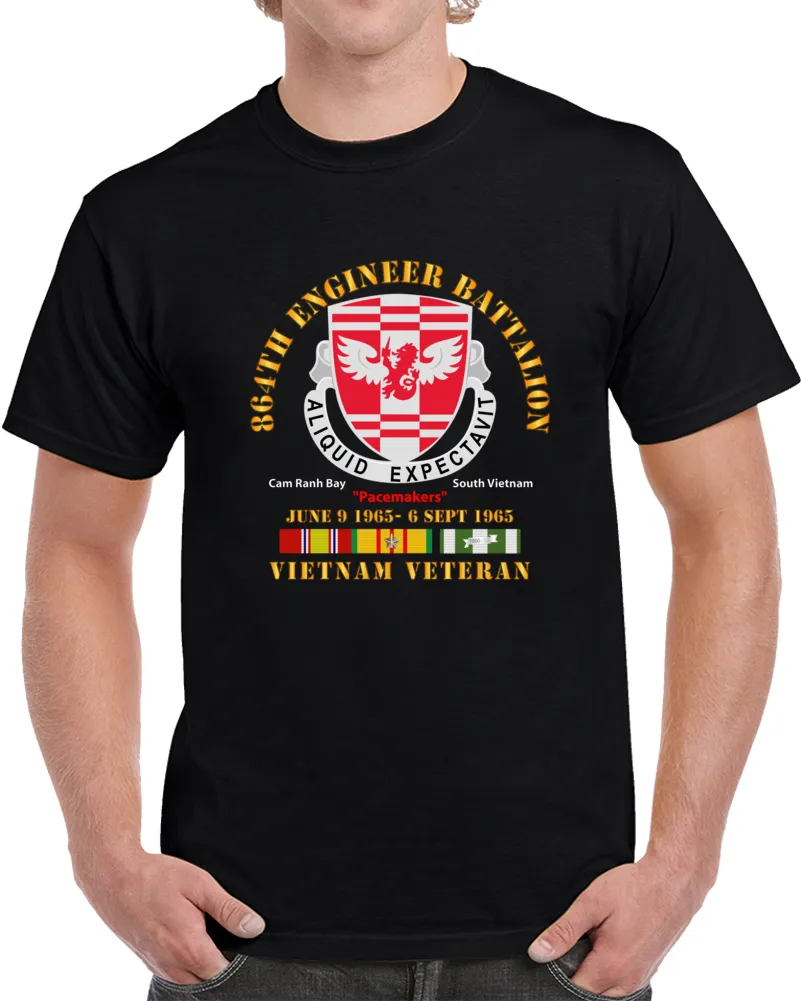 864th Engineer Bn - June 9 1965 - 6 Sept 1965 - Vietnam Vet W Vn Svc T Shirt