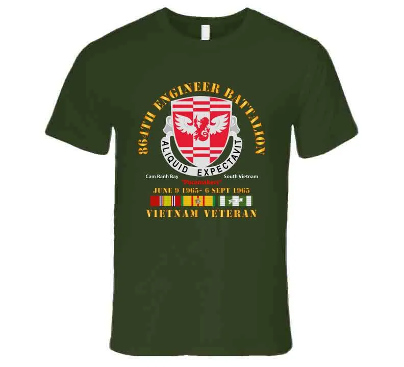 864th Engineer Bn - June 9 1965 - 6 Sept 1965 - Vietnam Vet W Vn Svc T Shirt