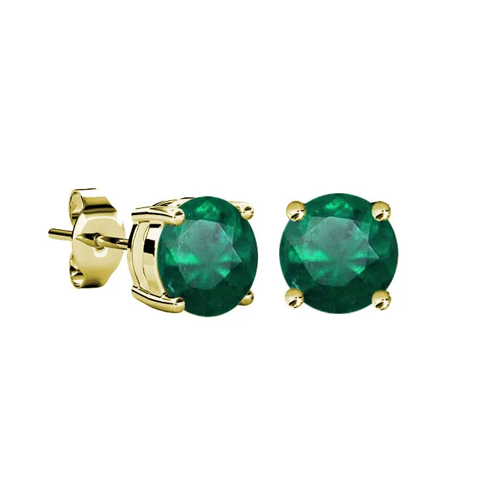 9ct Gold Emerald Stud Earrings