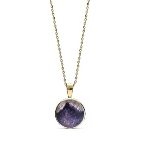 9ct Yellow Gold Blue John Round Pendant