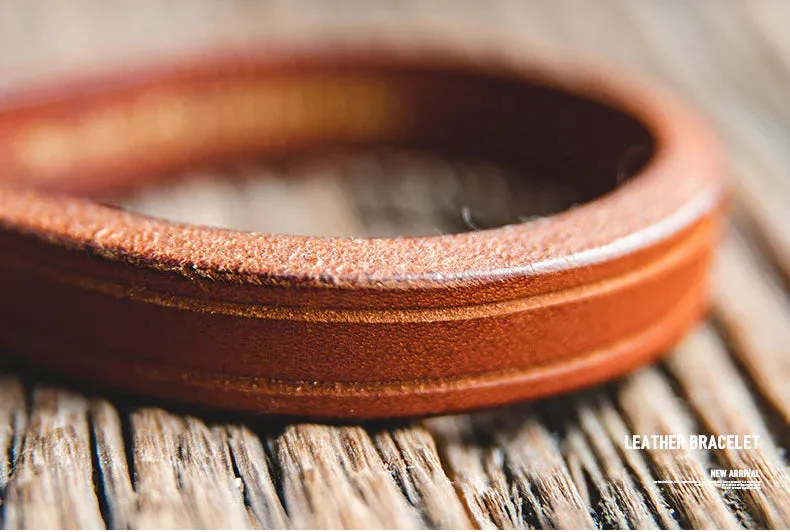 Adjustable Retro Tanned Leather Bracelet