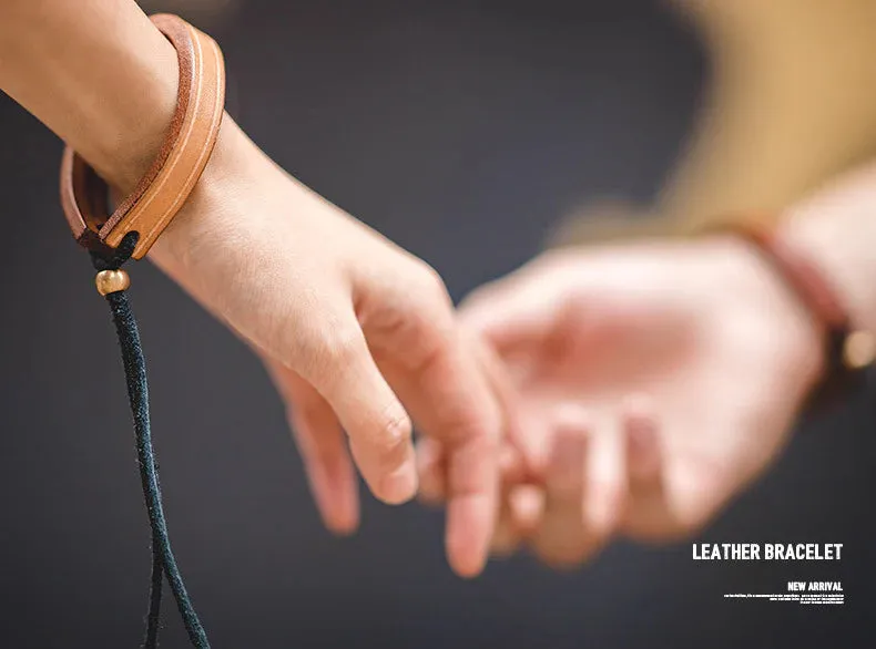 Adjustable Retro Tanned Leather Bracelet