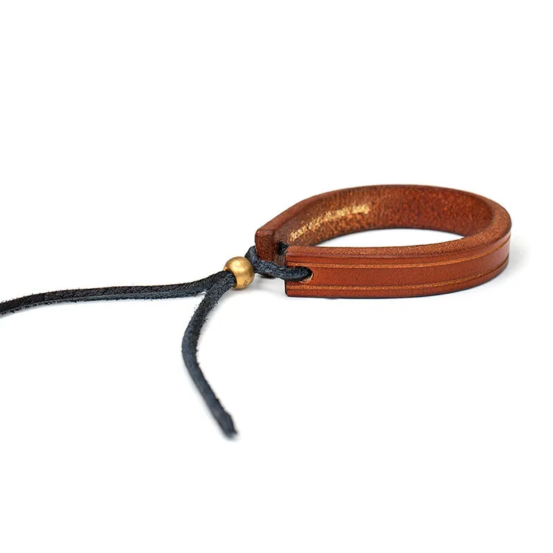 Adjustable Retro Tanned Leather Bracelet