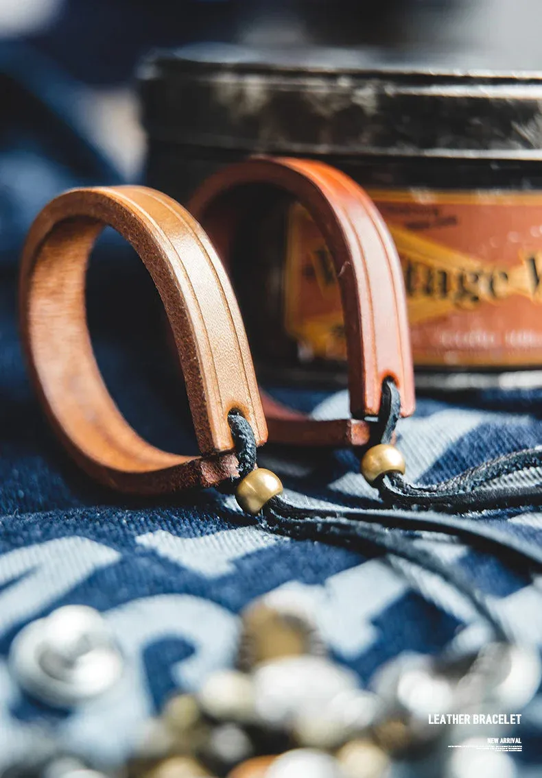 Adjustable Retro Tanned Leather Bracelet