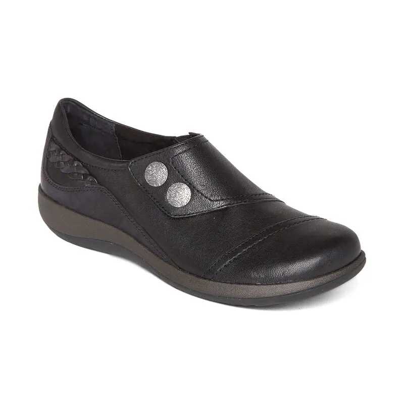 Aetrex Karina Monk Strap Black Leather DM500