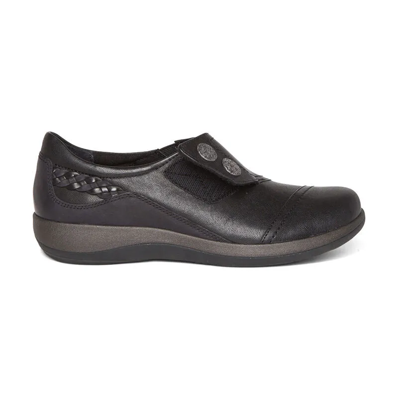 Aetrex Karina Monk Strap Black Leather DM500