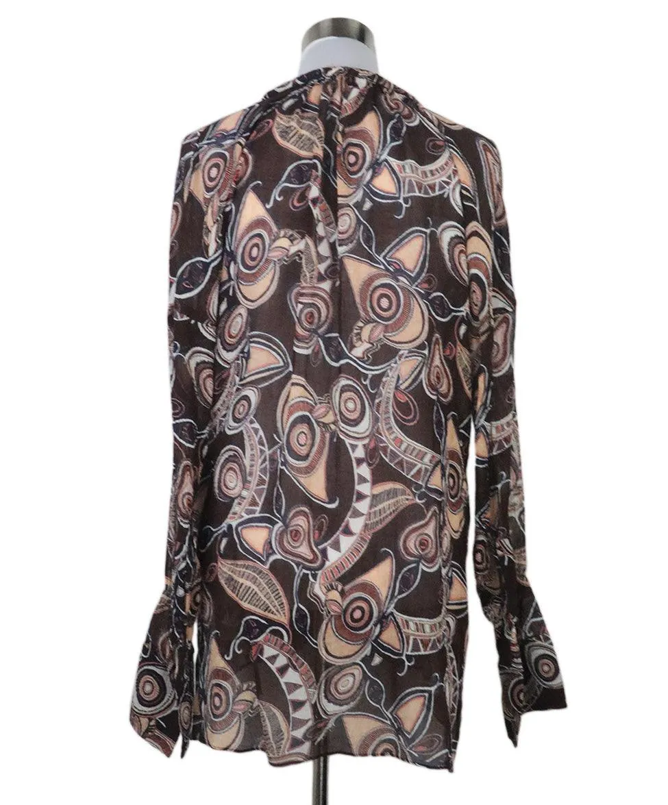 A.L.C. Brown Print Top sz 4