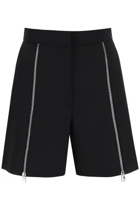 ALEXANDER MCQUEEN High-Waisted Wool Shorts with Front Zippered Gussets