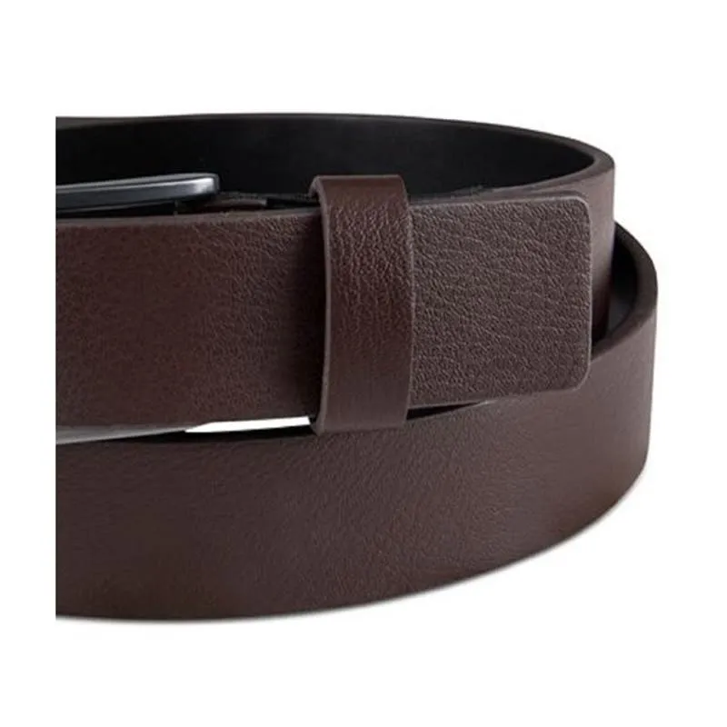 ALFANI Men's Stretch Tab Faux-Leather Belt Brown, Size Large 38-40