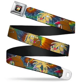 Angry Beavers Logo Full Color Black Seatbelt Belt - Daggett & Norbert Poses2 Tie Dye Webbing