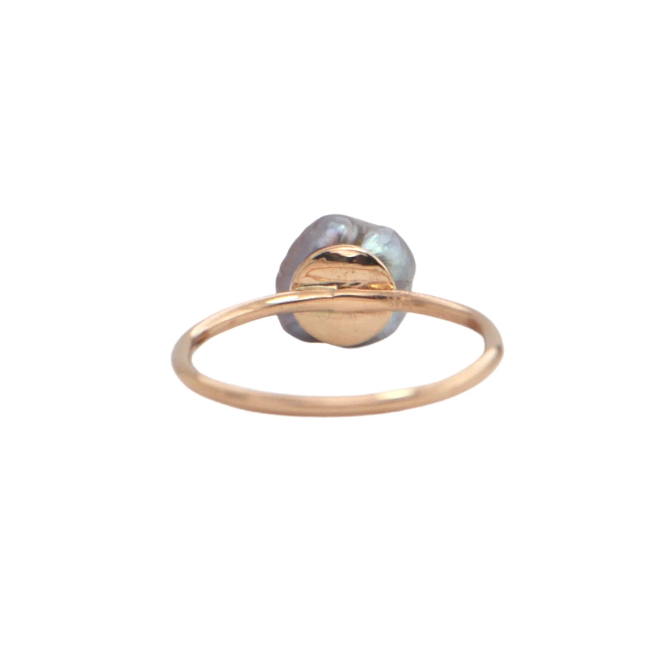 Antique 14K Rose Gold Natural Pearl Stickpin Ring