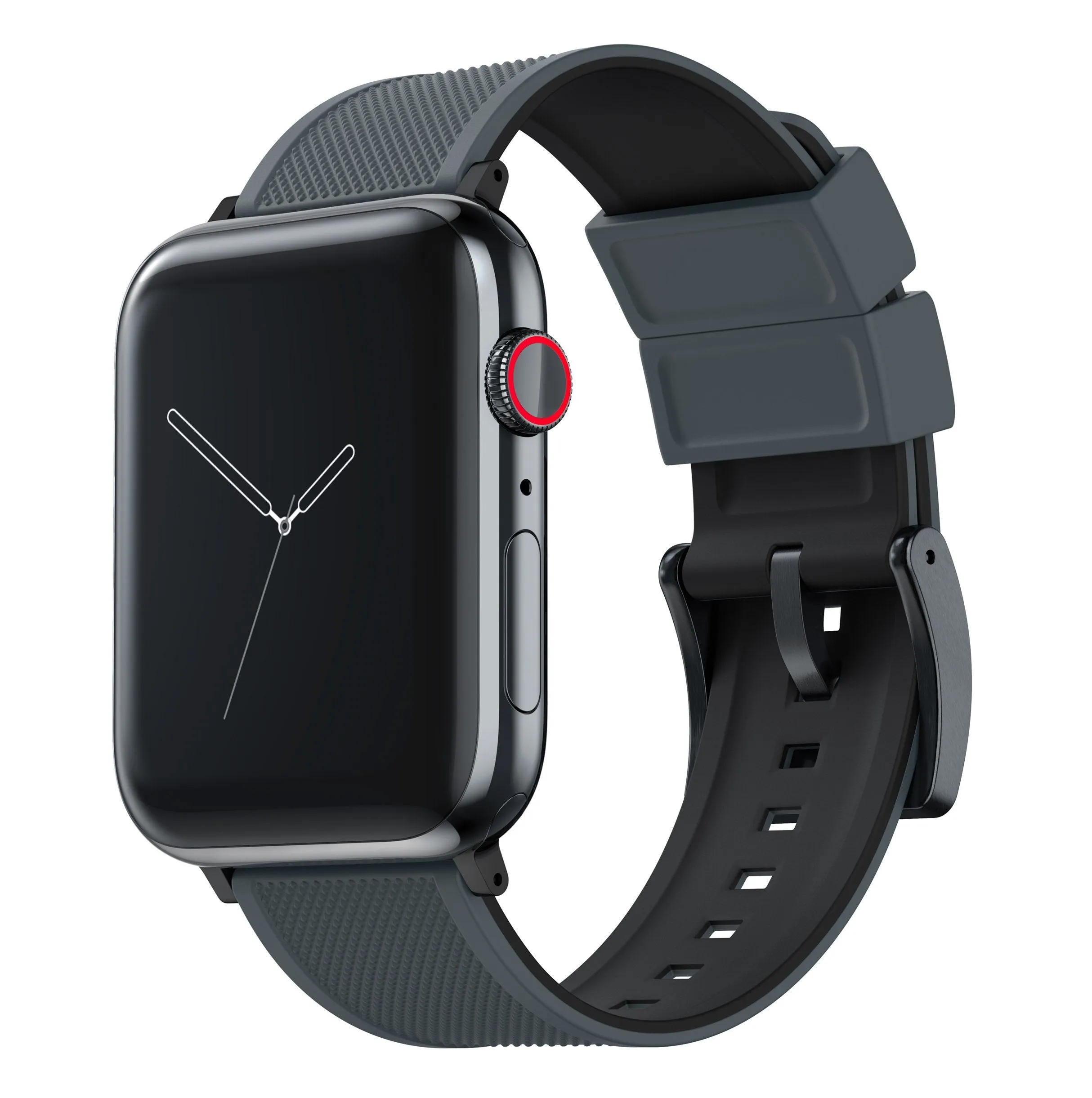 Apple Watch Elite Silicone Smoke Grey Top Black Bottom Watch Band