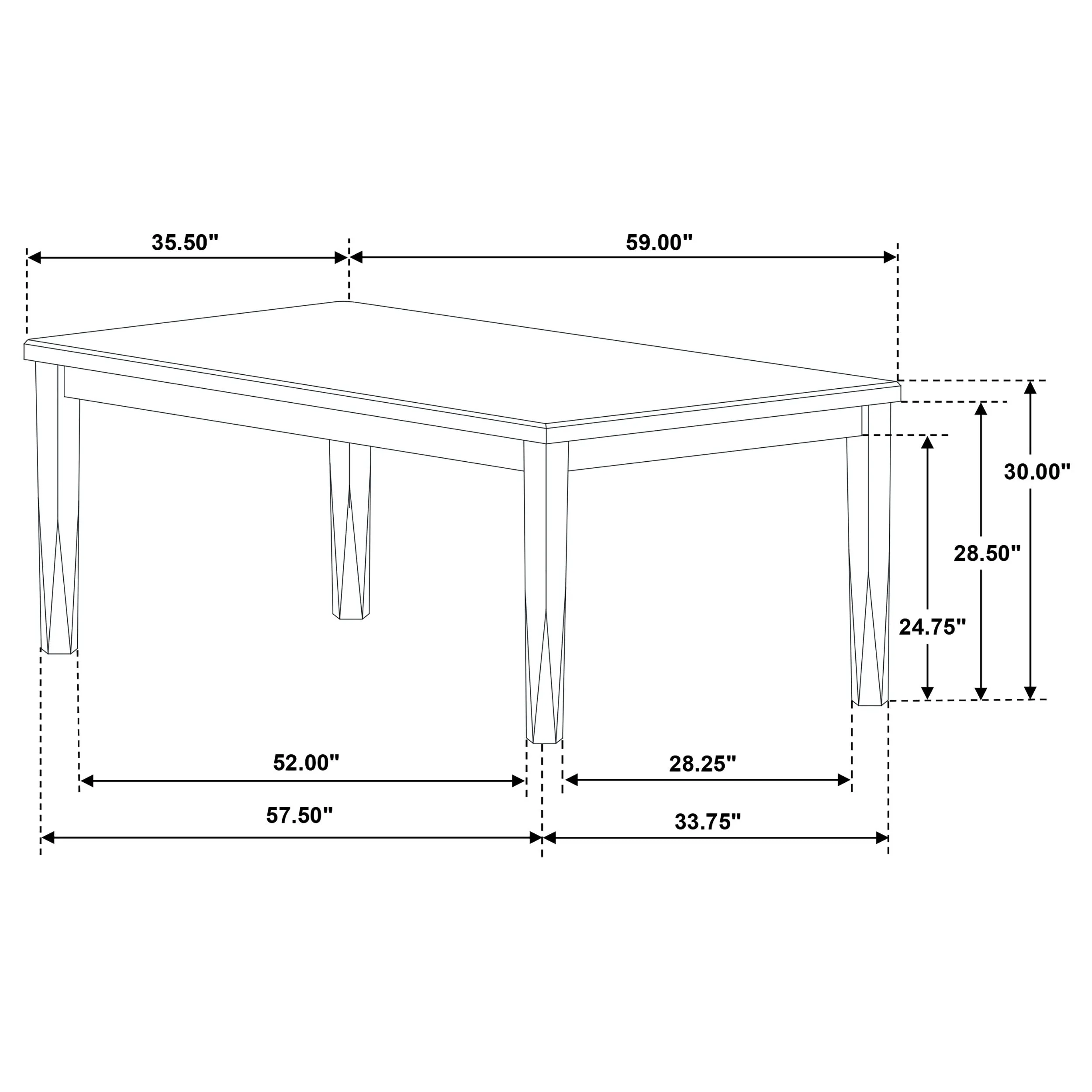 Appleton 5-piece Rectangular Dining Set Distressed White