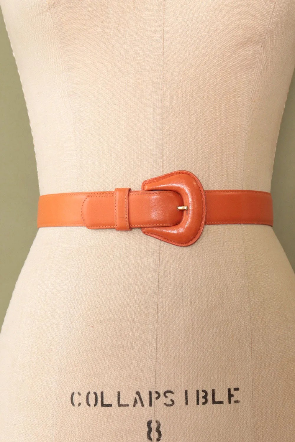 Argentinian Orange Leather Slide Belt XS-L