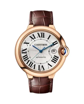 BALLON BLEU DE CARTIER, 42 MM, ROSE GOLD, LEATHER, SAPPHIRE