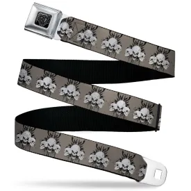 BD Wings Logo CLOSE-UP Black/Silver Seatbelt Belt - Buckle-Down Die Hard Skull Trio Gray/Black/White Webbing