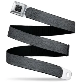 BD Wings Logo CLOSE-UP Black/Silver Seatbelt Belt - Heather2 Grays Webbing