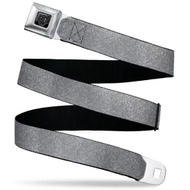 BD Wings Logo CLOSE-UP Black/Silver Seatbelt Belt - Heather4 GrayWhite Webbing