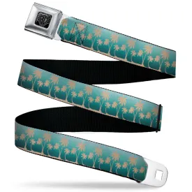 BD Wings Logo CLOSE-UP Black/Silver Seatbelt Belt - Track Weave Turquoise Blues/Black Webbing