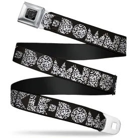 BD Wings Logo CLOSE-UP Full Color Black Silver Seatbelt Belt - BUCKLE-DOWN Shapes Black/Camo White/Black Webbing