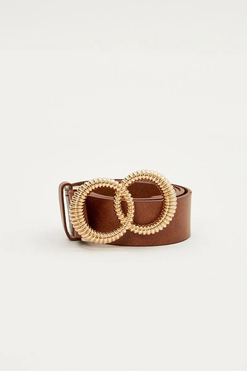 Beige Double Buckle Belt