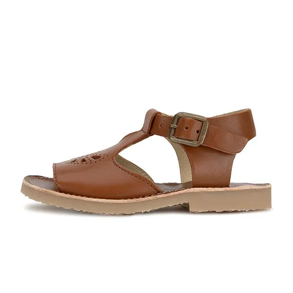 Belle T-Bar Kids Sandal Chestnut Brown Leather