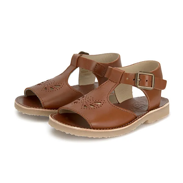 Belle T-Bar Kids Sandal Chestnut Brown Leather