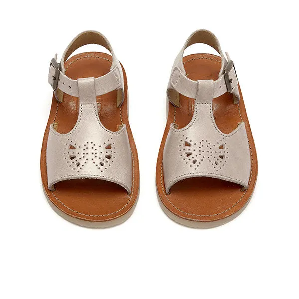 Belle T-Bar Kids Sandal Mink Leather