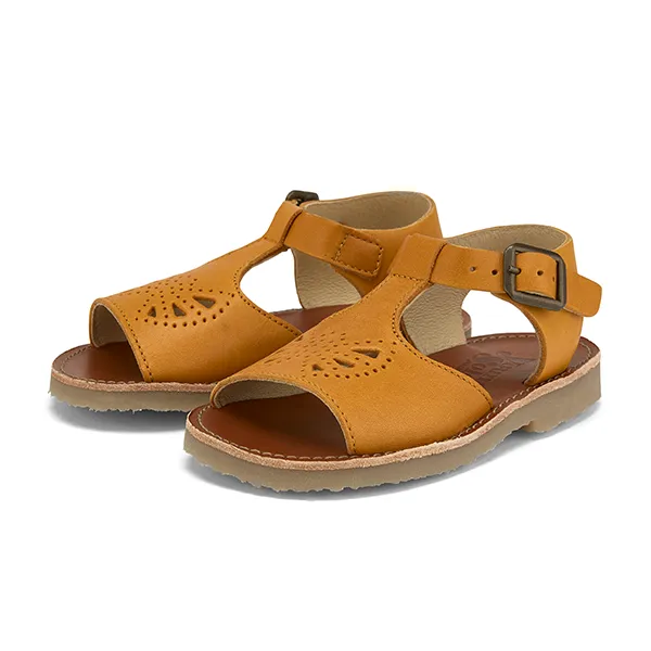 Belle T-Bar Kids Sandal Mustard Leather