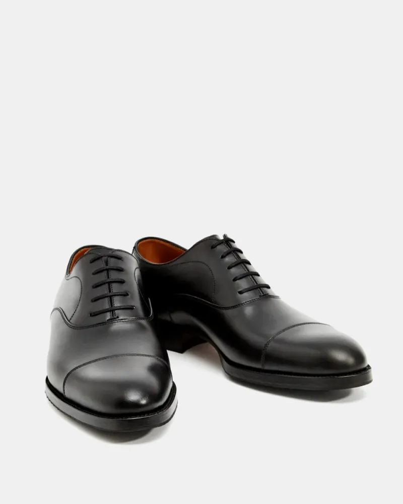 Black Cap Toe Oxford with Rubber Half Soles