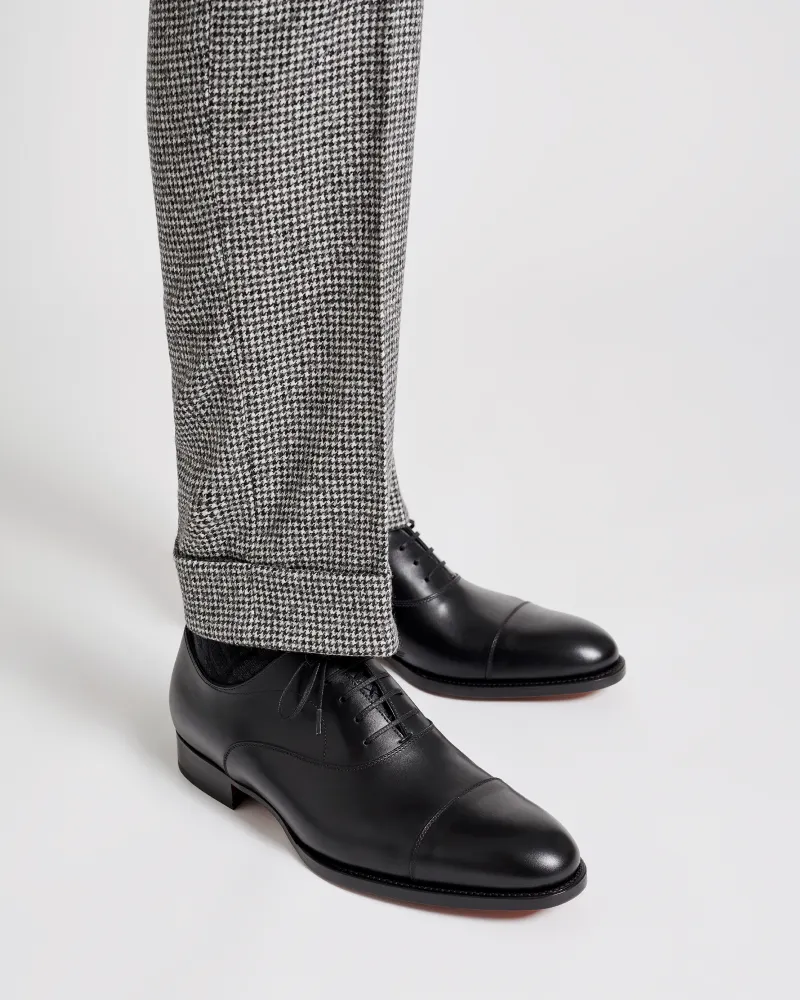 Black Cap Toe Oxford with Rubber Half Soles