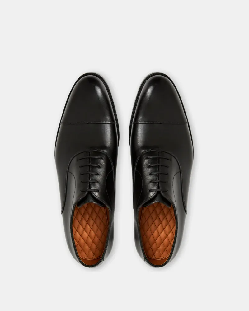 Black Cap Toe Oxford with Rubber Half Soles