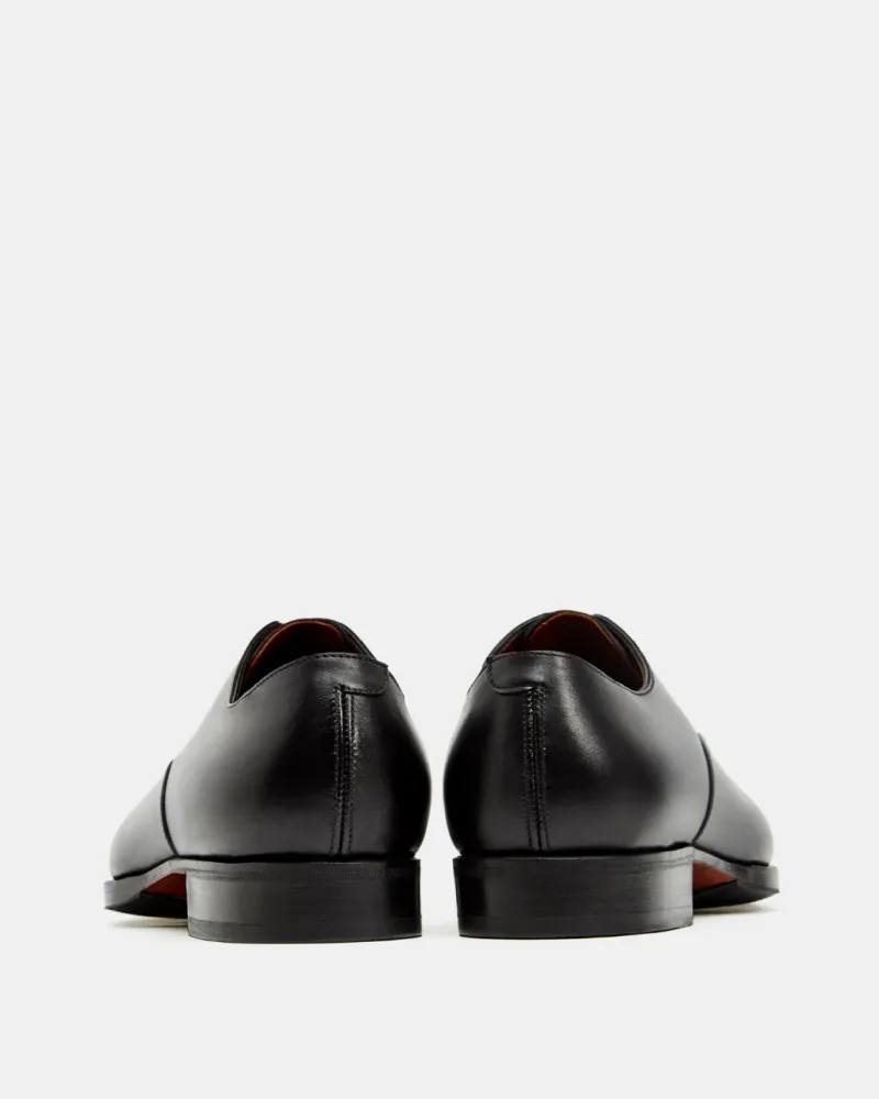 Black Cap Toe Oxford with Rubber Half Soles