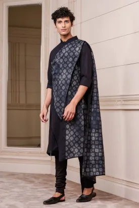 Black Draped Kurta Set classic