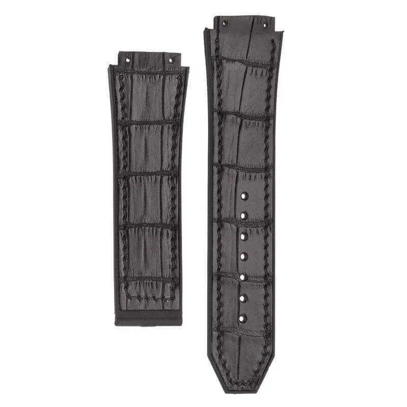 Black Genuine Alligator Watch Strap for Hublot Big Bang