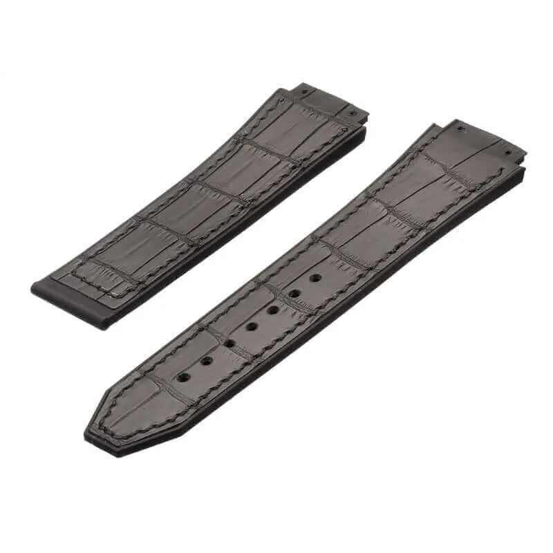 Black Genuine Alligator Watch Strap for Hublot Big Bang