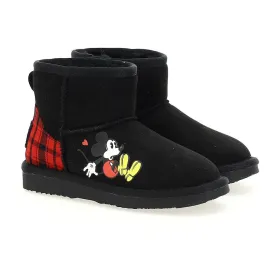 Black Mickey Plaid Boots