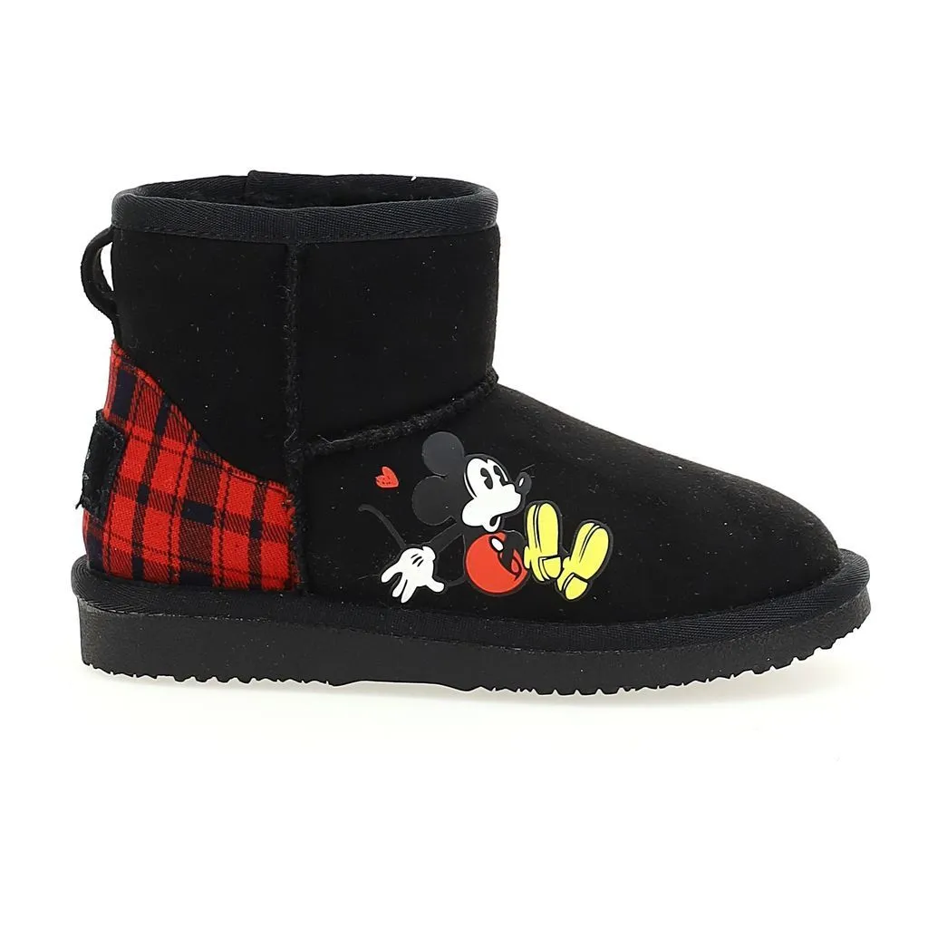 Black Mickey Plaid Boots