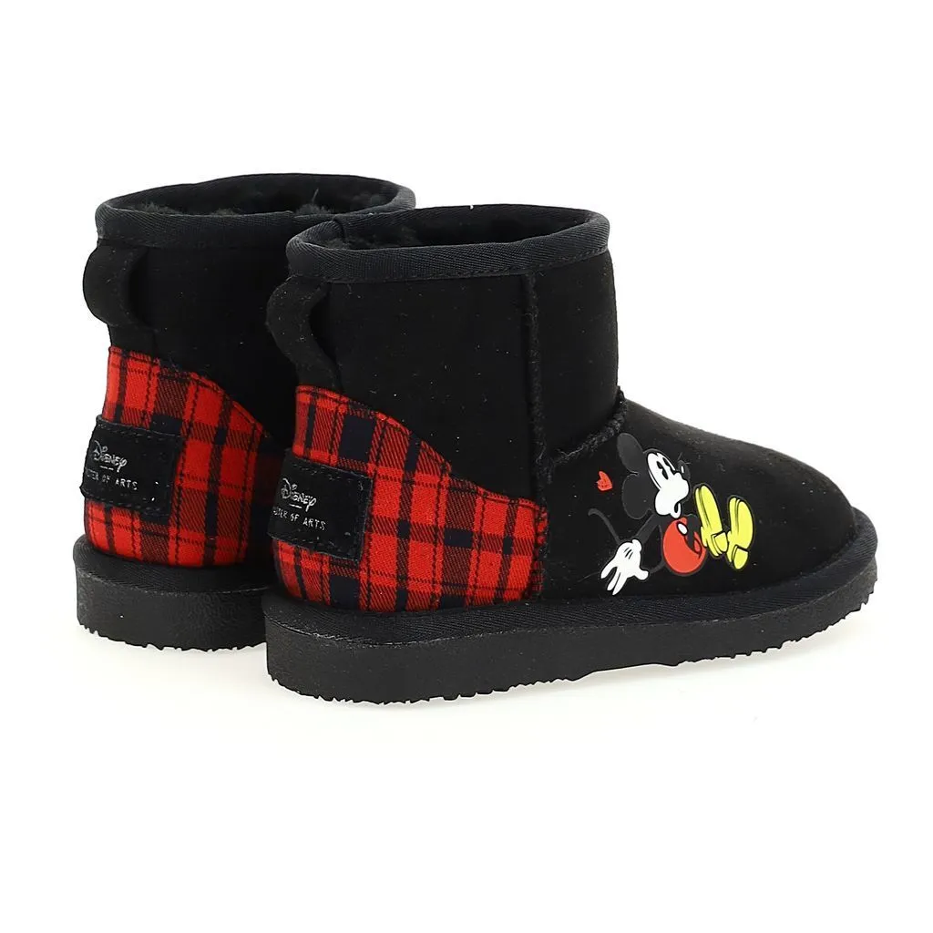 Black Mickey Plaid Boots