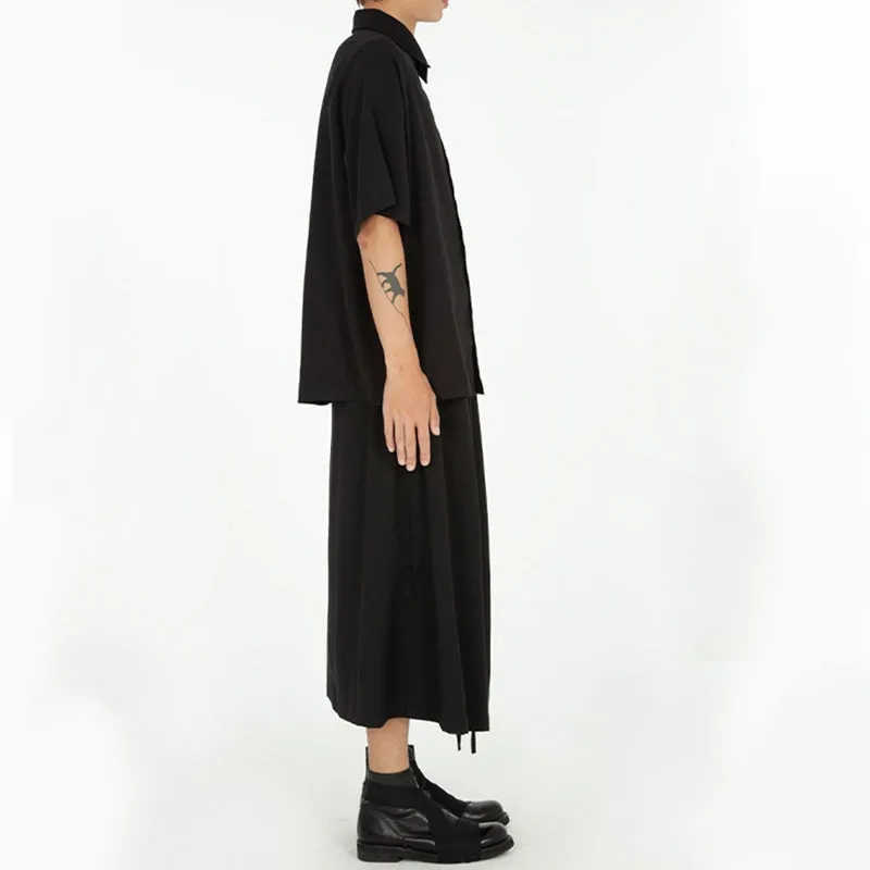 Black Simple Loose Short Sleeve Shirt