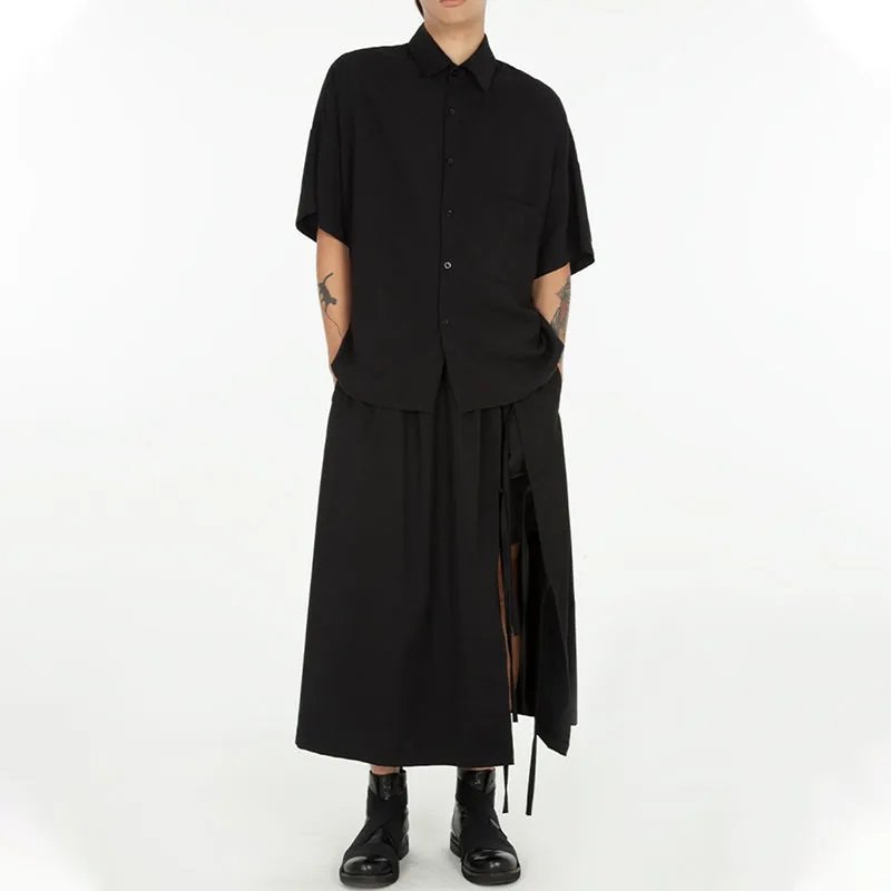 Black Simple Loose Short Sleeve Shirt