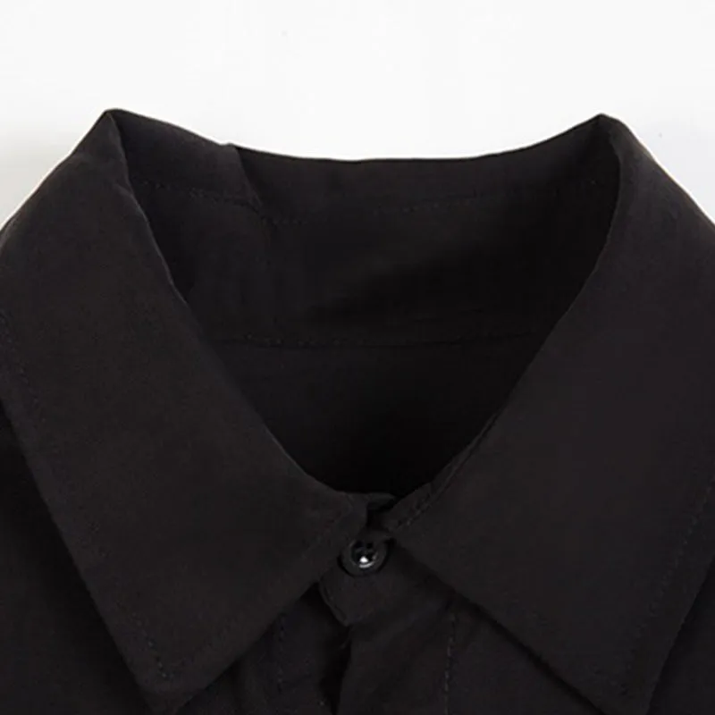 Black Simple Loose Short Sleeve Shirt